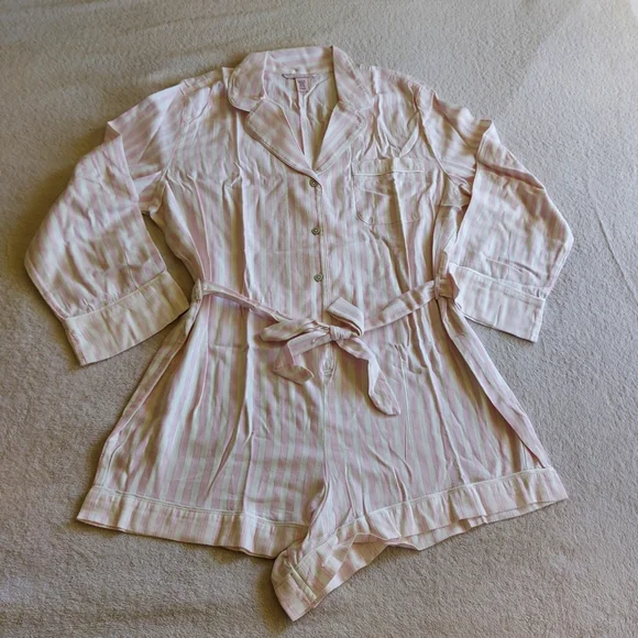 Victoria secret Flanel tie Romper size XL New - Picture 11 of 15